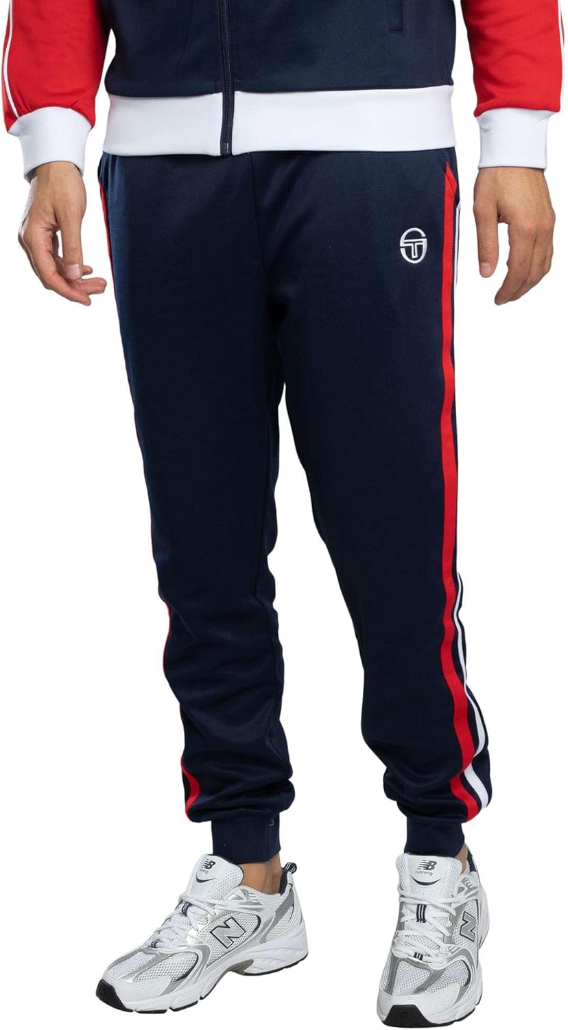 Sergio Tacchini Men's New Ghibli Track Joggers, Maritime Blue/Adrenaline Rush/White, XL