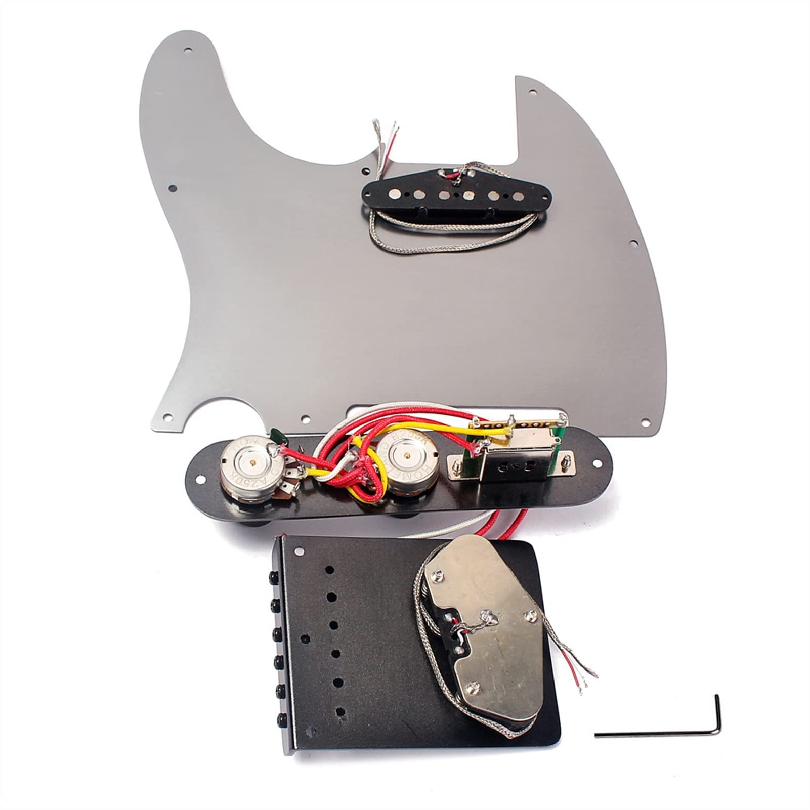 FLFL Gris Electric Guitar Bridge 6 Tune Pull String String Electric Guitar Bridge Guitar Accesorios Sistema Puente Guitarra