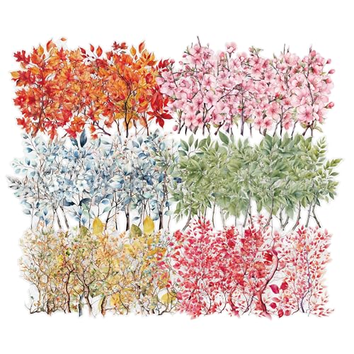 120 pcs Branches Stickers Set for Scrapbook Supplies Leaf Scrapbook Stickers Natural Leaf Sticker for Scrapbooking Planner Junk Journal Bullet Journals