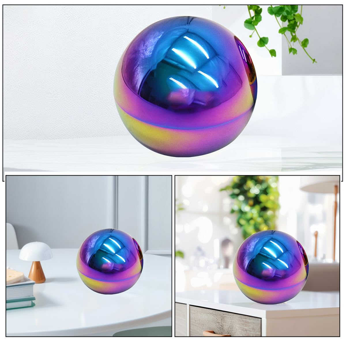 LALAFINA Sfera Riflettente in Acciaio Inox 15 CM, 2 Pezzi, Decorazione per Patio e Giardino Esterno Finitura a Specchio Lucidata