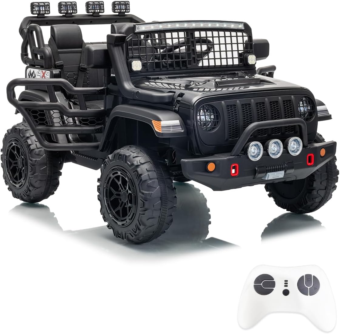 Coche eléctrico para niños GarveeLife 24V 2 asientos negro