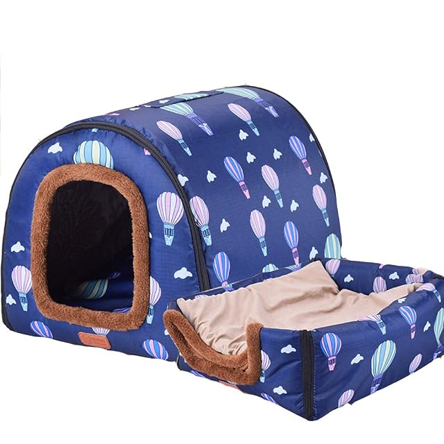 2 en 1 Cómodo Casa y Sofá para Mascotas, Interiores y Exteriores Portátil Plegable Cama para Gatos y Perros