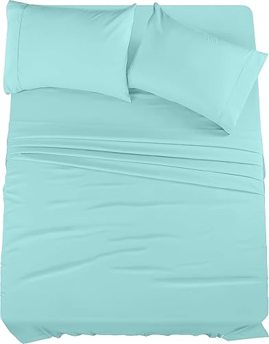 Utopia Bedding - Juego de sábanas de microfibra cepillada, resistente al encogimiento y a la decoloración, de fácil cuidado, 4 piezas, tamaño