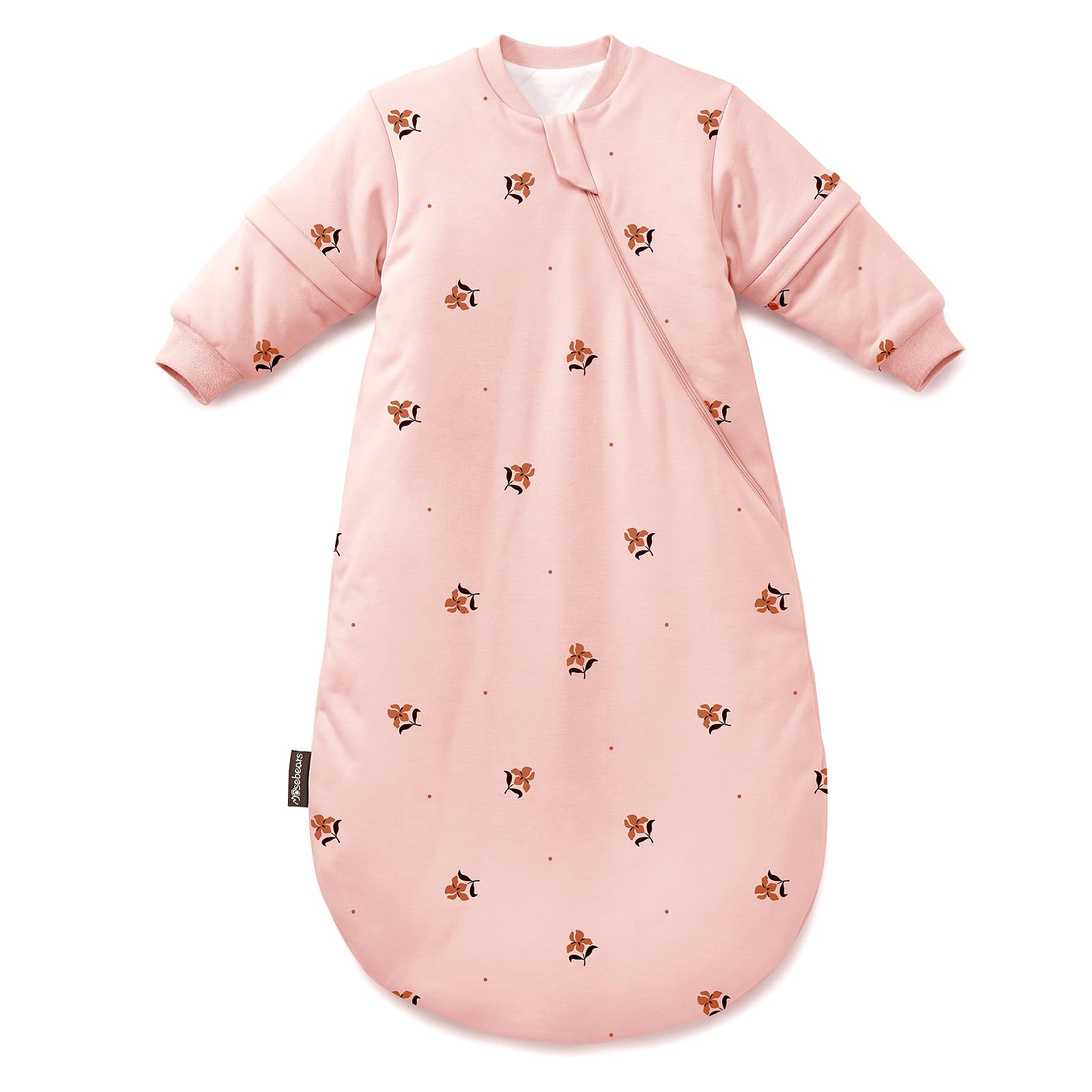 Mosebears Sacco Nanna Invernale 2,5 TOG con Maniche Staccabili, Pink, 14-24 Mesi