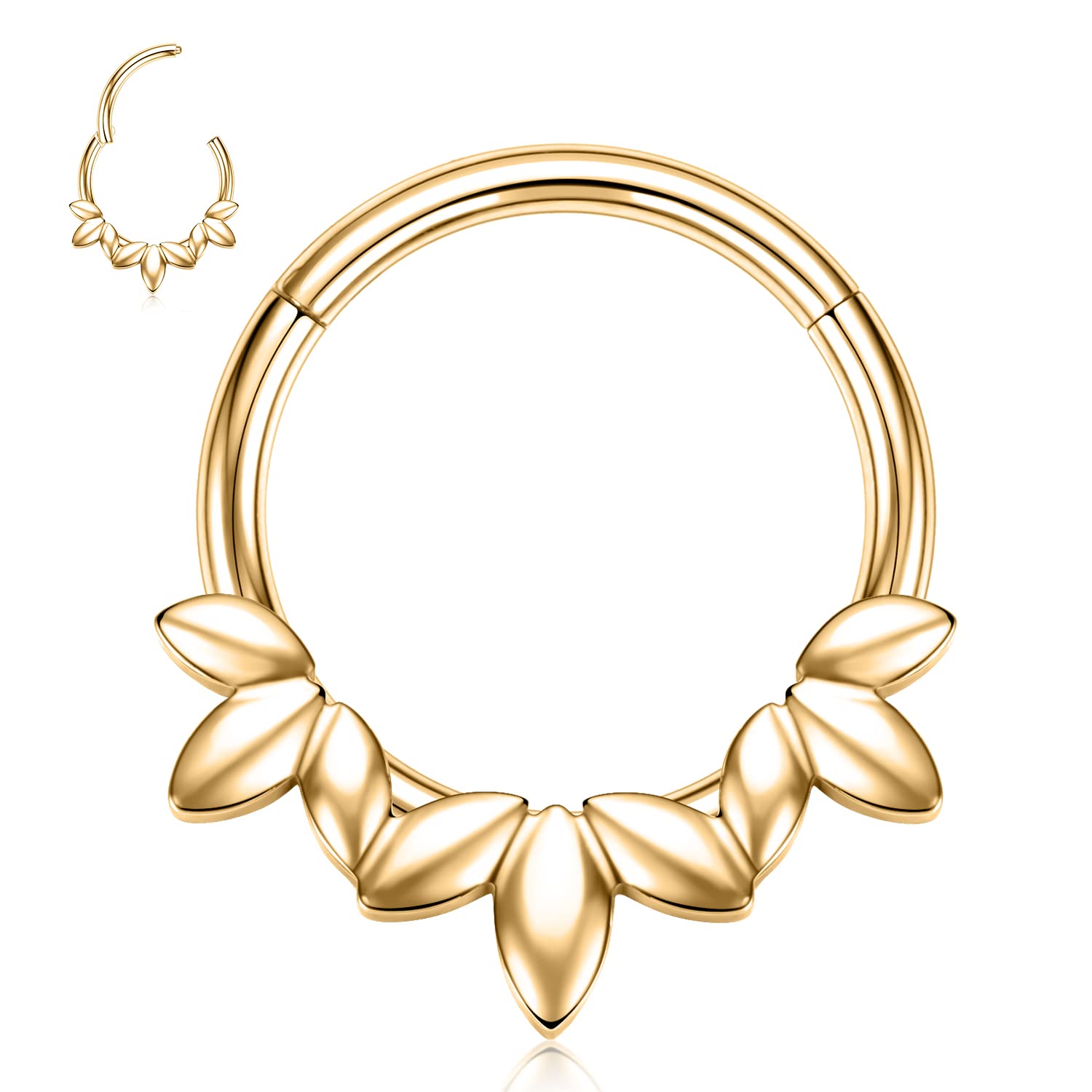 hengkaixuan Unique Animal Shape Septum Nose Ring Septum Jewellery 16G Daith Earrings Surgical Steel Nose Hoop Septum Clicker Conch Piercing Jewellery Rook Helix Tragus Cartilage Lobe Hoop Earring — view 34