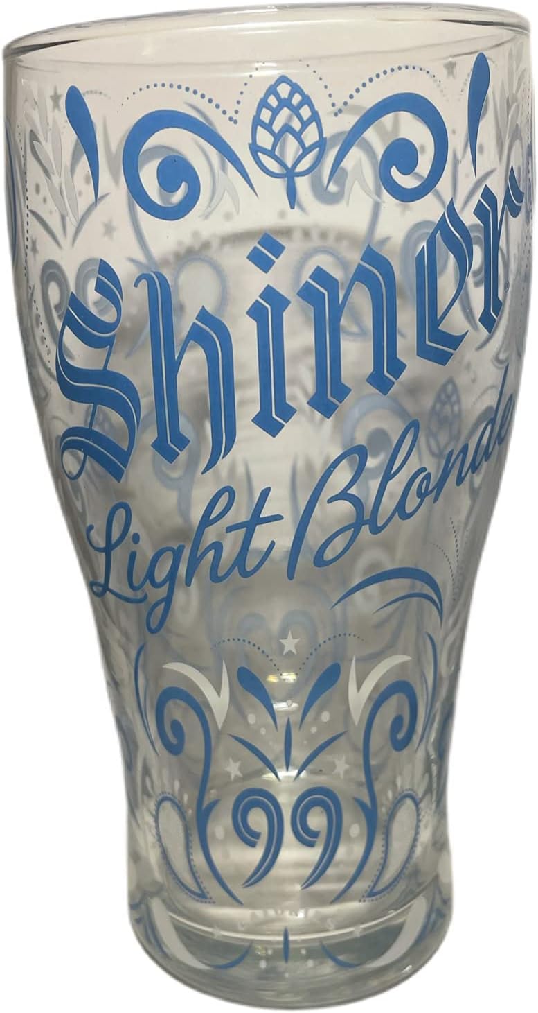 Shiner Light Blonde Beer Pint Glass | 16oz Glasses | Set of Two (2)