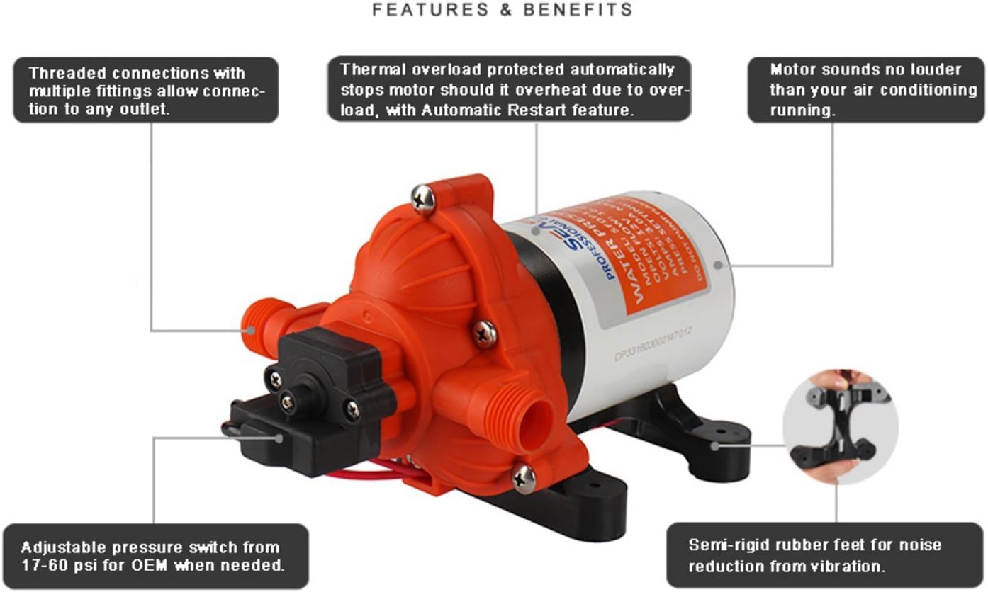 SEAFLO DC Diaphragm Pump - 12v, 3.0 GPM, 45PSI w/Automatic Switch