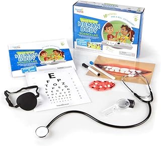 hand2mind Head to Toe Human Body Science Kit, Slime Kit, STEM Kit for Kids, Includes Kids Stethoscope That Works, Human Body Learning, Human Anatomy for Kids, Kids Doctor Kit, Homeschool Supplies