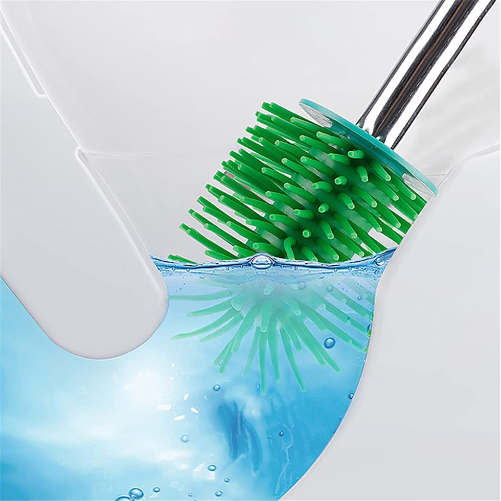 2 Accessori creativi per la Pulizia del Bagno, testine in Silicone con setole morbide, Accessori per Il Bagno con Spazzola per Pulizia a Parete