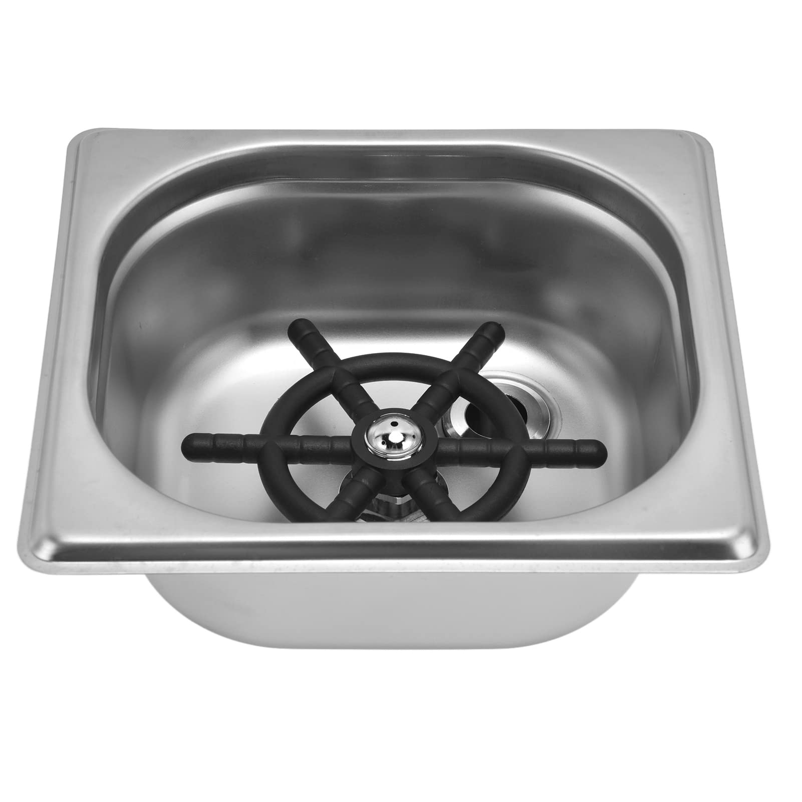 Enjuague de vidrio, limpiador automático cuadrado de acero inoxidable, enjuague rápido, accesorios de fregadero de cocina para bar, pub, restaurante, cafetería, hotel (color acero inoxidable)