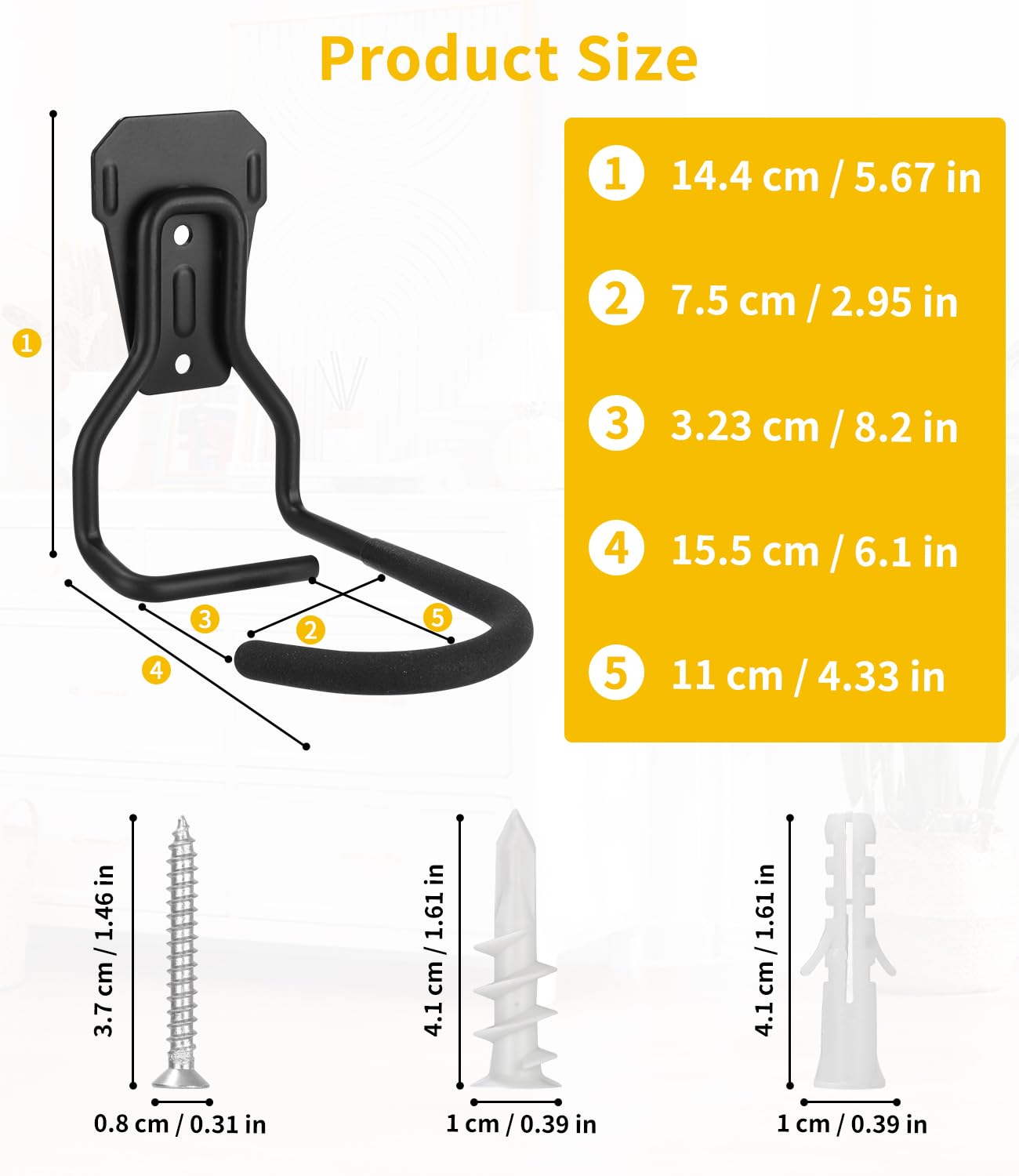 Supporto da Parete per Bicicletta,Appendi Bici da Muro 4 Supporti Bici in Ferro Battuto Salvaspazio Portabici a Parete Ganci Bicicletta Muro Garage Porta Bici da Terra con Imbottitura Morbida