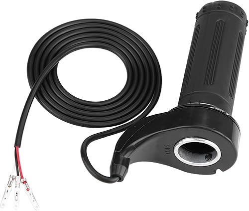 KIMISS Acelerador de motocicleta, agarre universal de acelerador de velocidad de scooter eléctrico con 3 cables 12, 24, 36, 48V