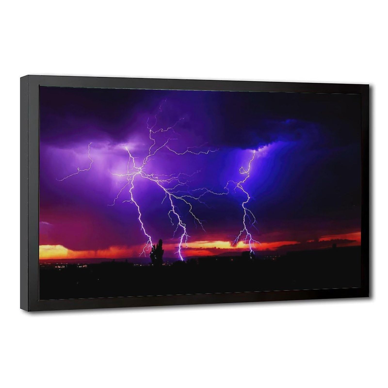 Bareronor Lightning Storm Poster Canvas Poster Bedroom Decor Landscape Office Room Decor Gift 24" L X 36" W