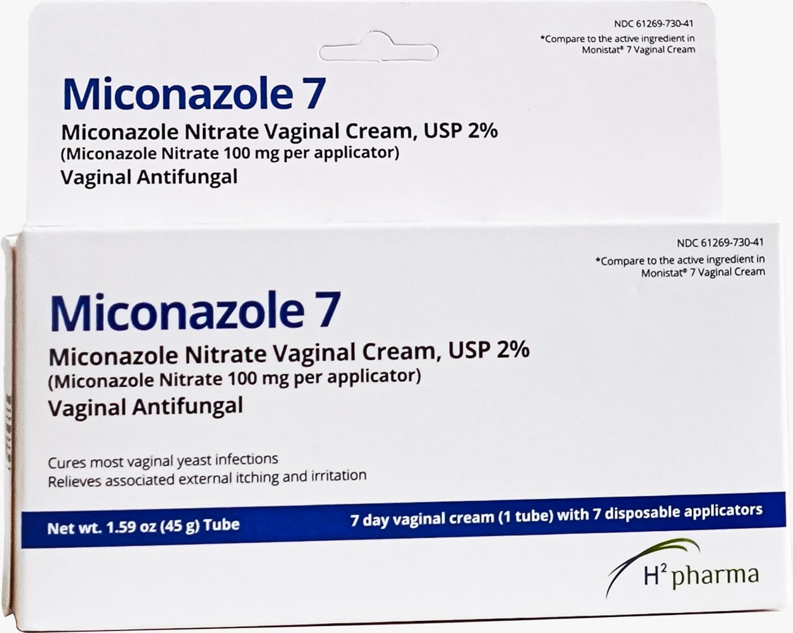 h2 pharma Miconazole 7 - Miconazole Nitrate Cream, USP 2%, 1.59 oz Tube