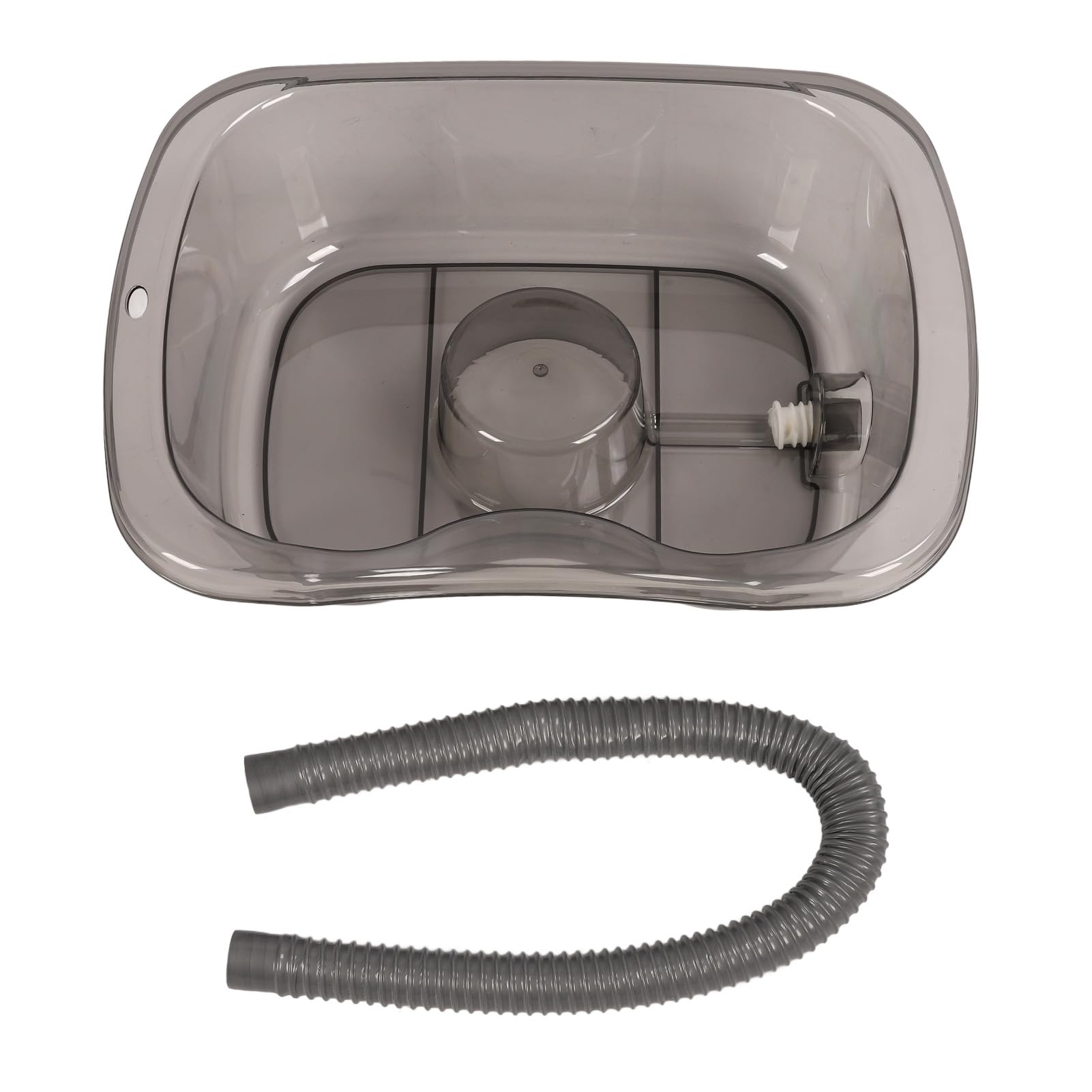 Hidyliu Lavadora de pelo con champú ergonómica versátil para ancianos y embarazadas, uso cómodo en la cama (gris transparente)