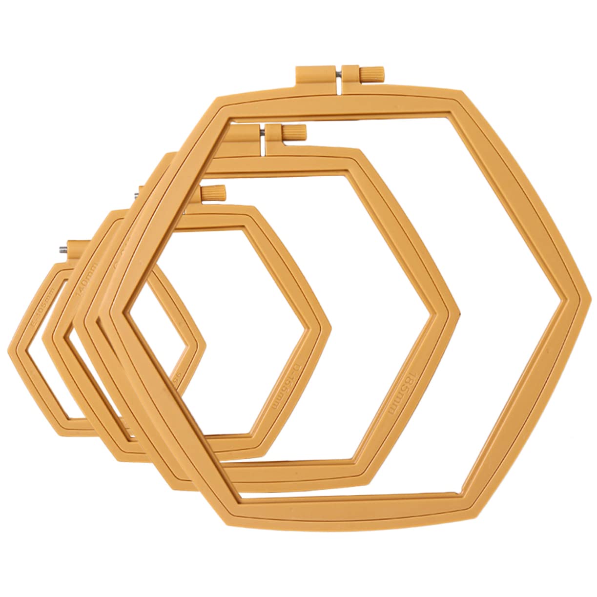 SHINEOFI Aros para Bordar Ajustables Abs Caqui, 4 Piezas para Punto de Cruz