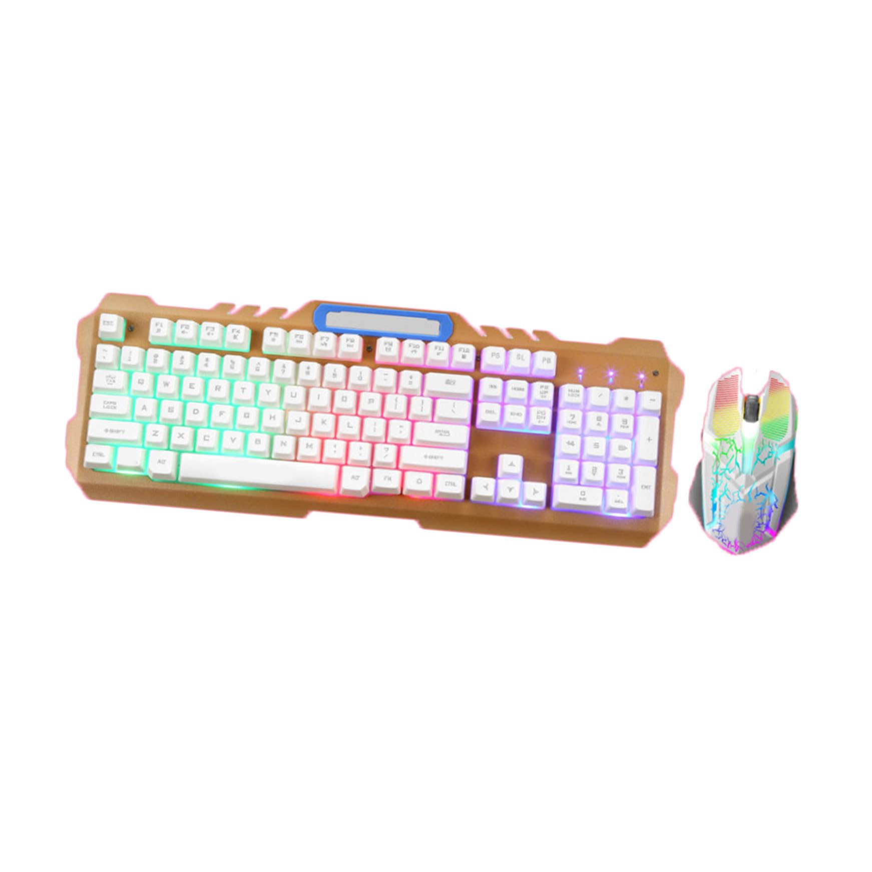 OSALADI Teclado Mecánico Blanco para Gaming con Diseño Ergonómico y Precisión, Teclado Retroiluminado de Plástico Adecuado para Jugadores de PC