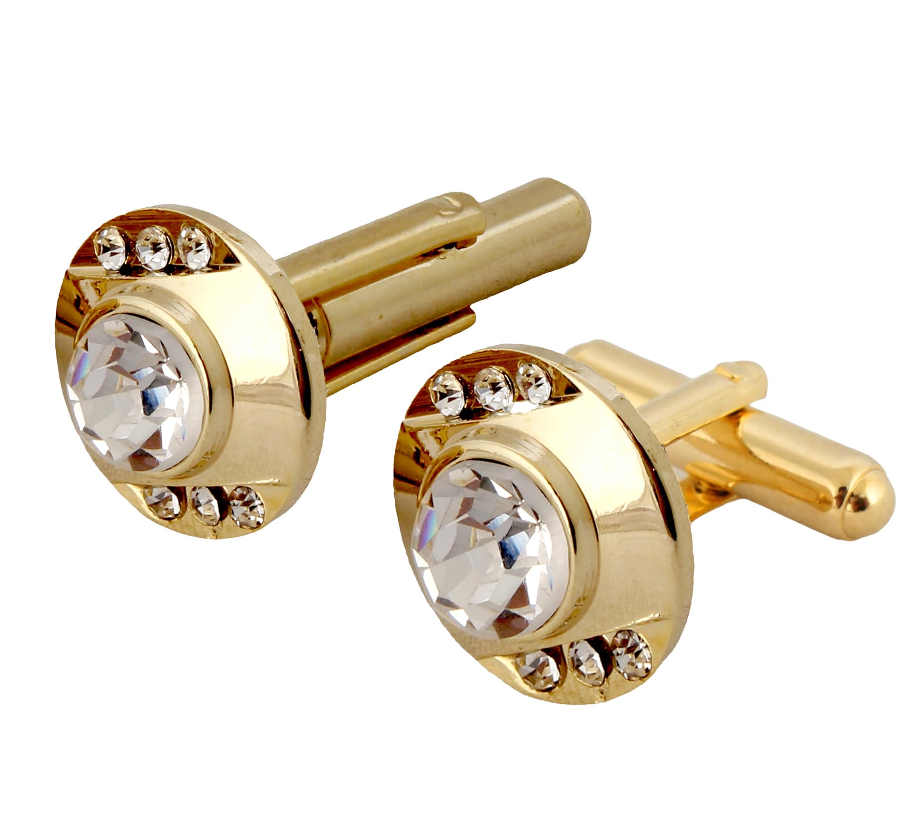 Lucky Jewellery Unique Men Jewelry White Color Stone Gold Plated Sleeve Button Formal Cuff Button Wedding Shirt Button, Suit, Blazer Cufflinks Pair Gift Set For Men (218-M4C4-STGM40) (B0BDX9JB1T) Amazon Price History, Amazon Price Tracker