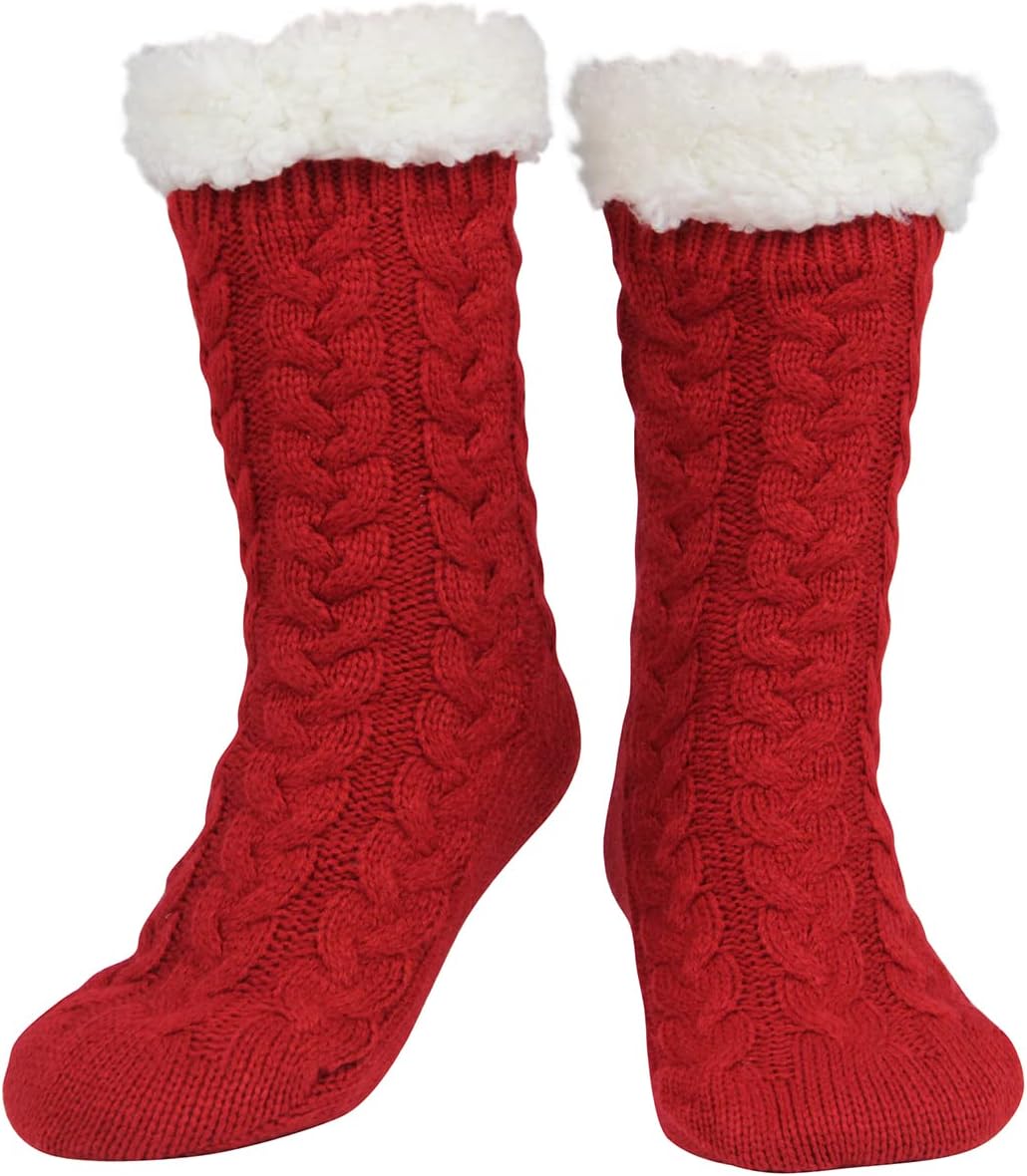 Slipper Socks for Women with Gripper – Winter Non Slip Thick Fuzzy Socks – Warm Cozy Christmas Gift Slipper Socks for Women with Gripper – Winter Non Slip Thick Fuzzy Socks – Warm Cozy Christmas Gift