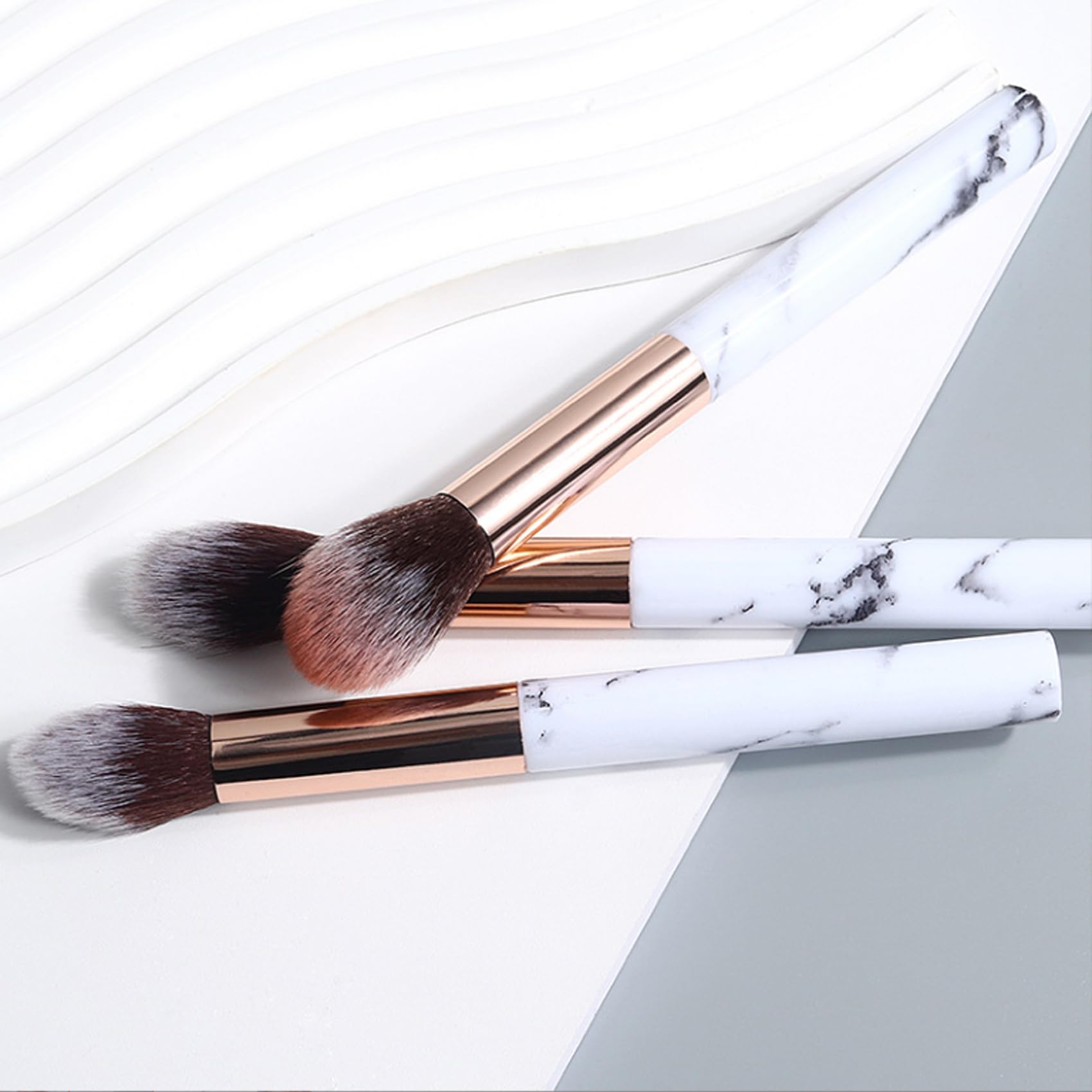 Pinceaux Maquillages 10 PCS Set Pinceaux Maquillages Professionnels Pinceau pour Fond de Teint Poudre, Fard à Paupières, Contour?Blanc?