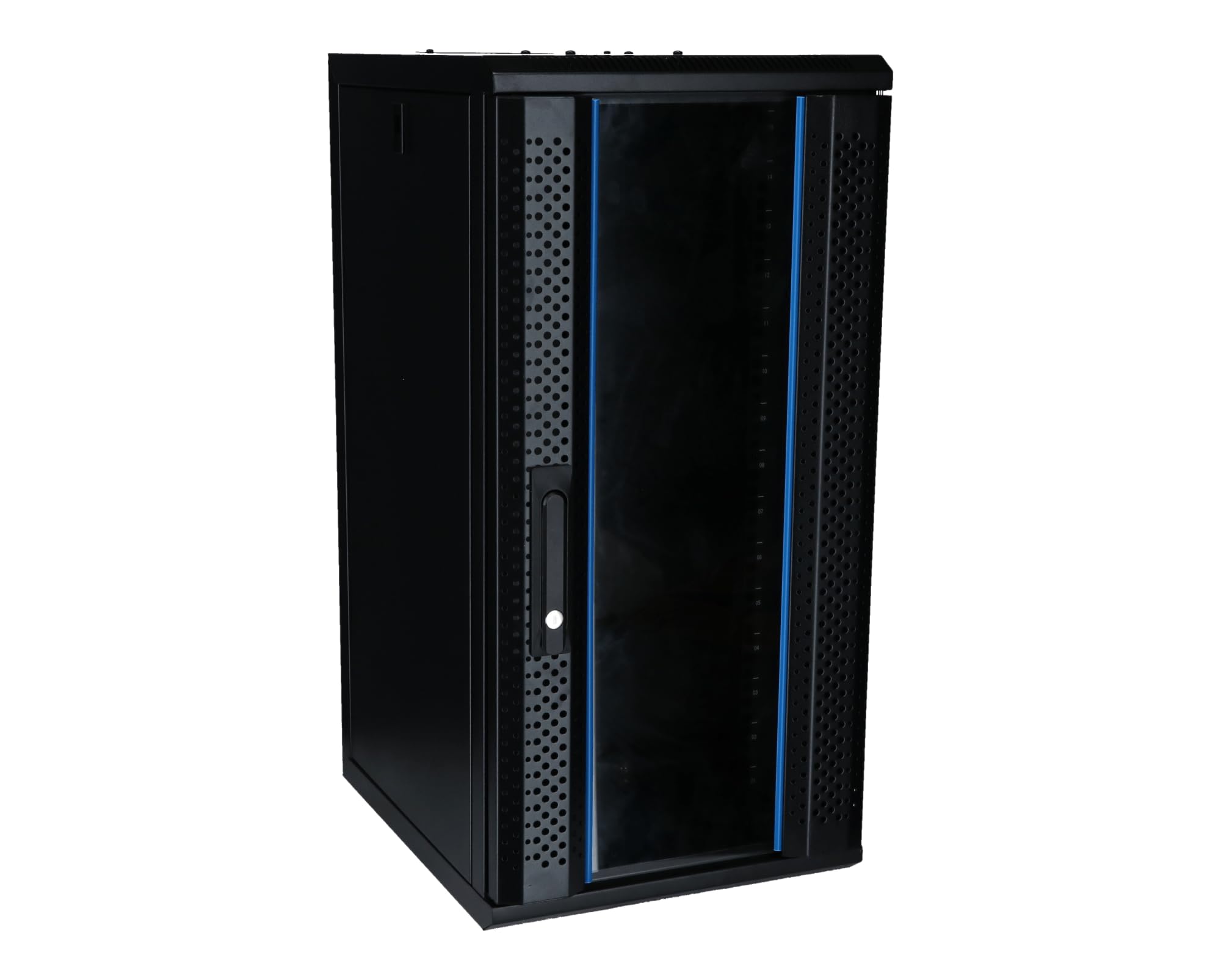 15 HE - 10 Zoll Serverschrank - mit Glastür - (BxTxH) 370x450x752mm - Schwarz - für Zuhause und im Büro