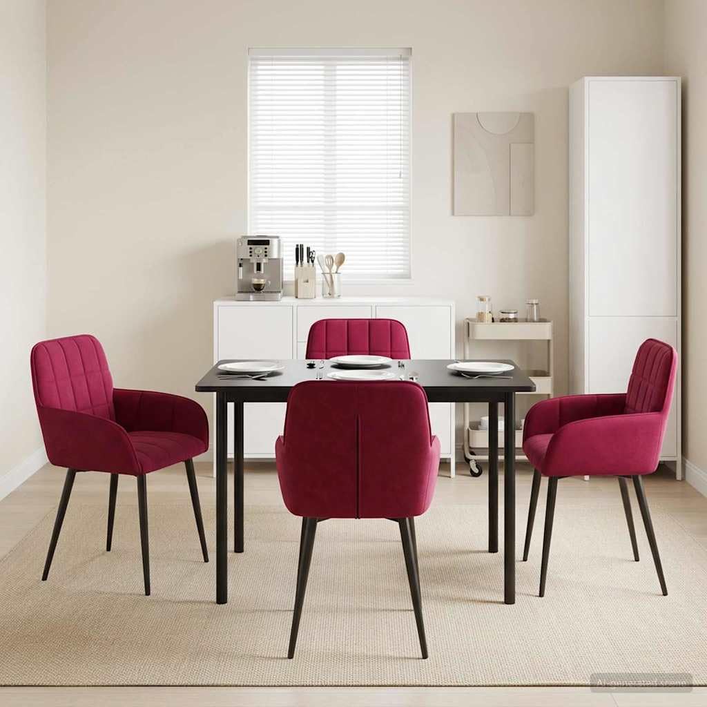 4 sedie da pranzo in velluto, 57 x 50 x 85 cm, imbottite, con braccioli, per sala da pranzo, cucina, soggiorno, ristorante, caffetteria, ergonomiche, salvaspazio, robuste e comode