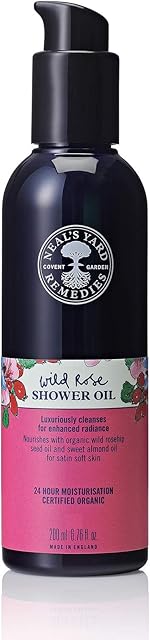Neal's Yard Remedies Wild Rose Shower Oil | Nourishes Skin with Moisture up to 24hrs | 200ml