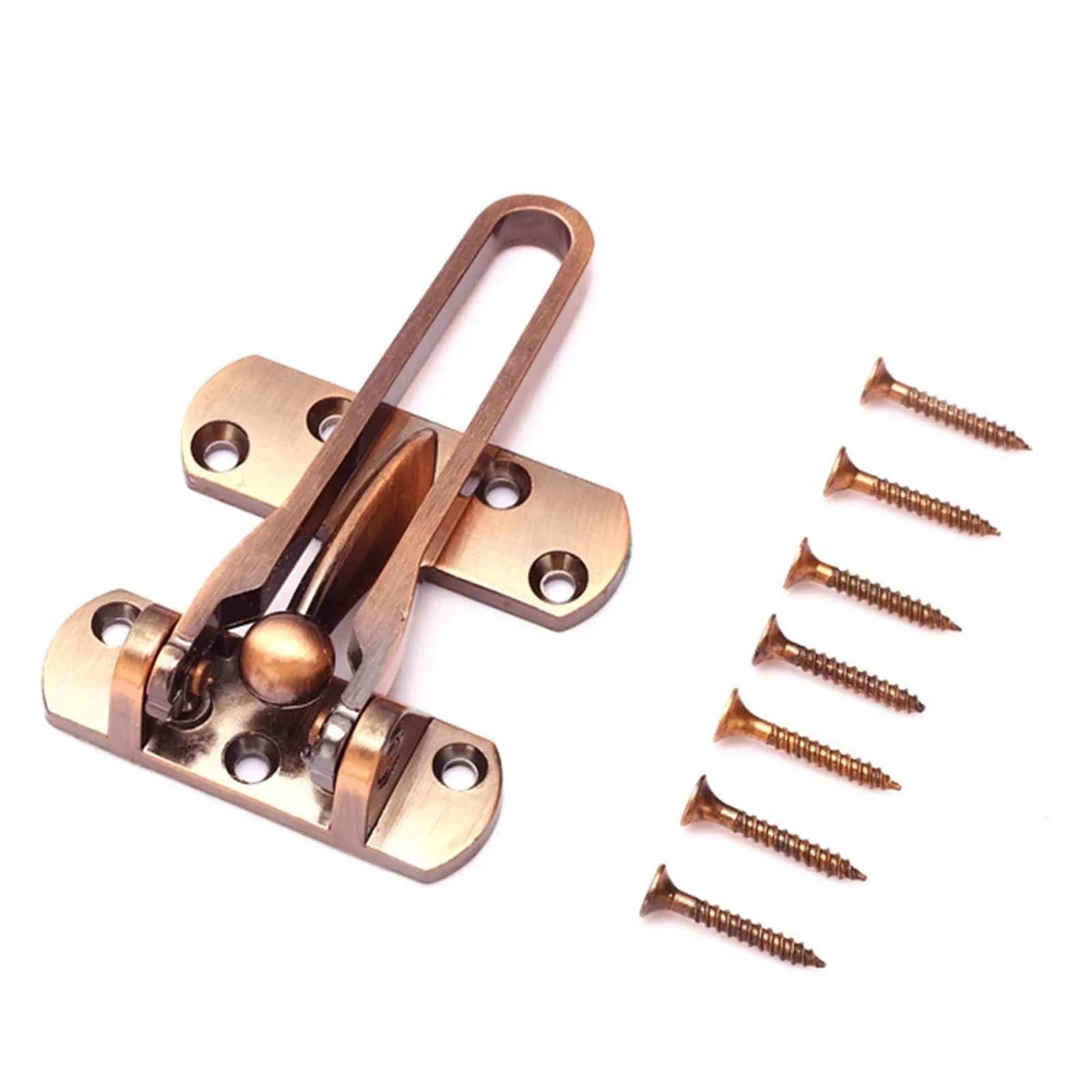 Swing Bar Door Lock 4pcs Door Zinc Alloy Lock Guard Buckle Clasp Padlock Chain Hotel(Rose Gold)