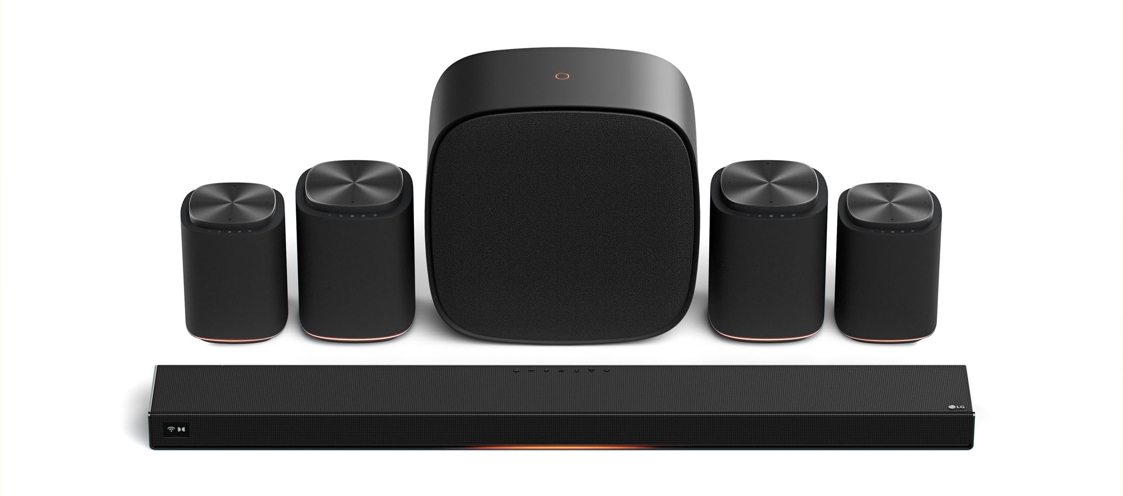 LG Sound Suite Subwoofer W7 (220 Watt) mit Dolby Atmos FlexConnect-Technologie (8-Zoll-Treiber, WLAN, USB-C), schwarz [Modelljahr 2026]