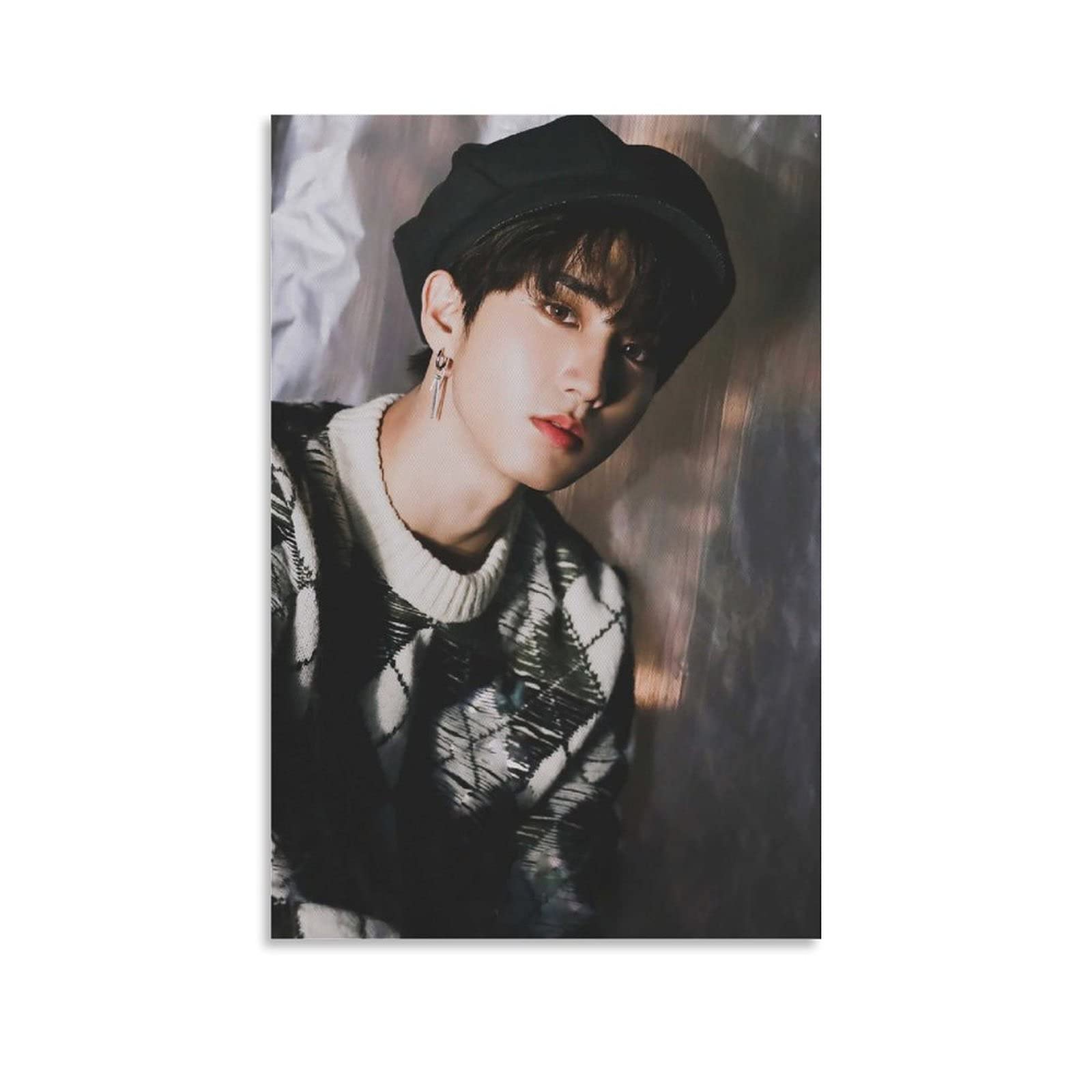Hellove Unframe-Style1 Kpop Stray Kids Poster Han Ji Sung Canvas Art Poster And Wall Art Picture Print Modern Family Bedroom Decor Posters 08X12inch(20X30cm)