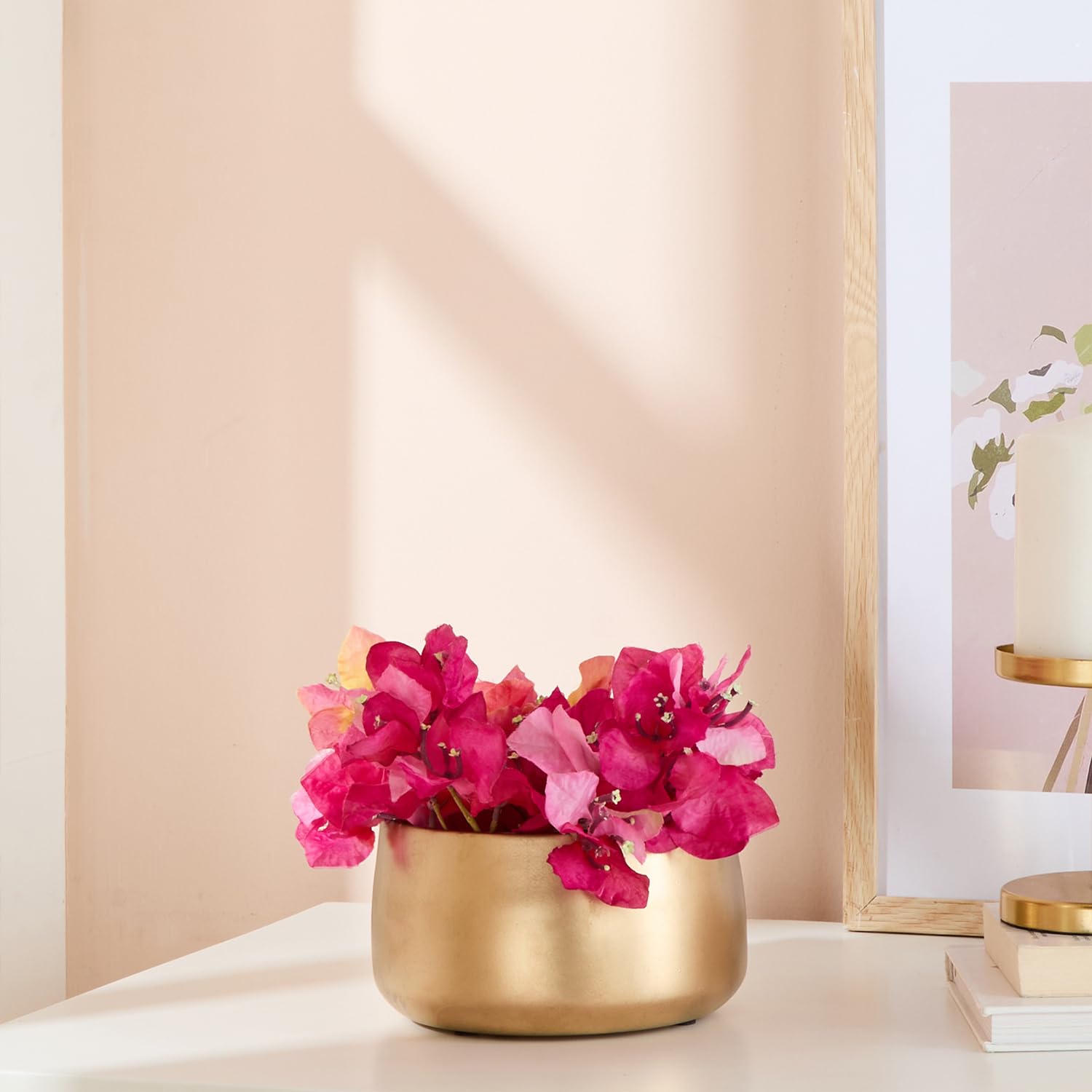 amazon basics Metal Plant Pots with Drainage Holes | Indoor Small Planter Flower Pots | for Living Room and Bedroom Decor (Gold) (B0D7D1YJMT) Amazon Price History, Amazon Price Tracker