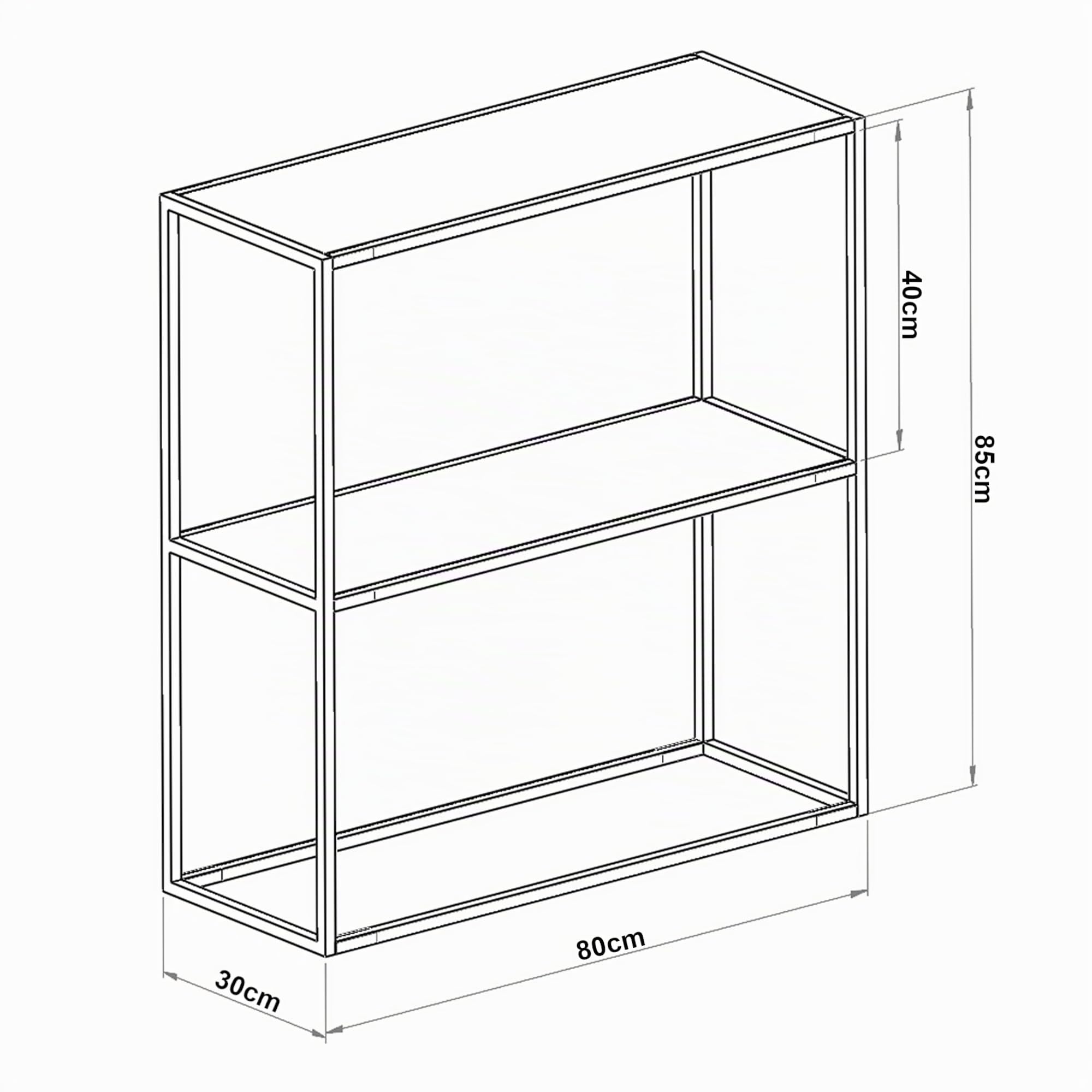[en.casa] Mesa Consola con Estante Adicional Mueble de Entrada para Salón Recibidor Resistente a los Arañazos Metal Cristal Templado 85 x 80 x 30 cm - Negro y Transparente