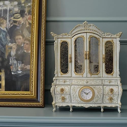 Miniatura 5 de INKTUS Caja de música vintage organizadora de joyas con cajones caja de joyería musical de bailarina para niñas y niñas pequeñas regalo para amantes