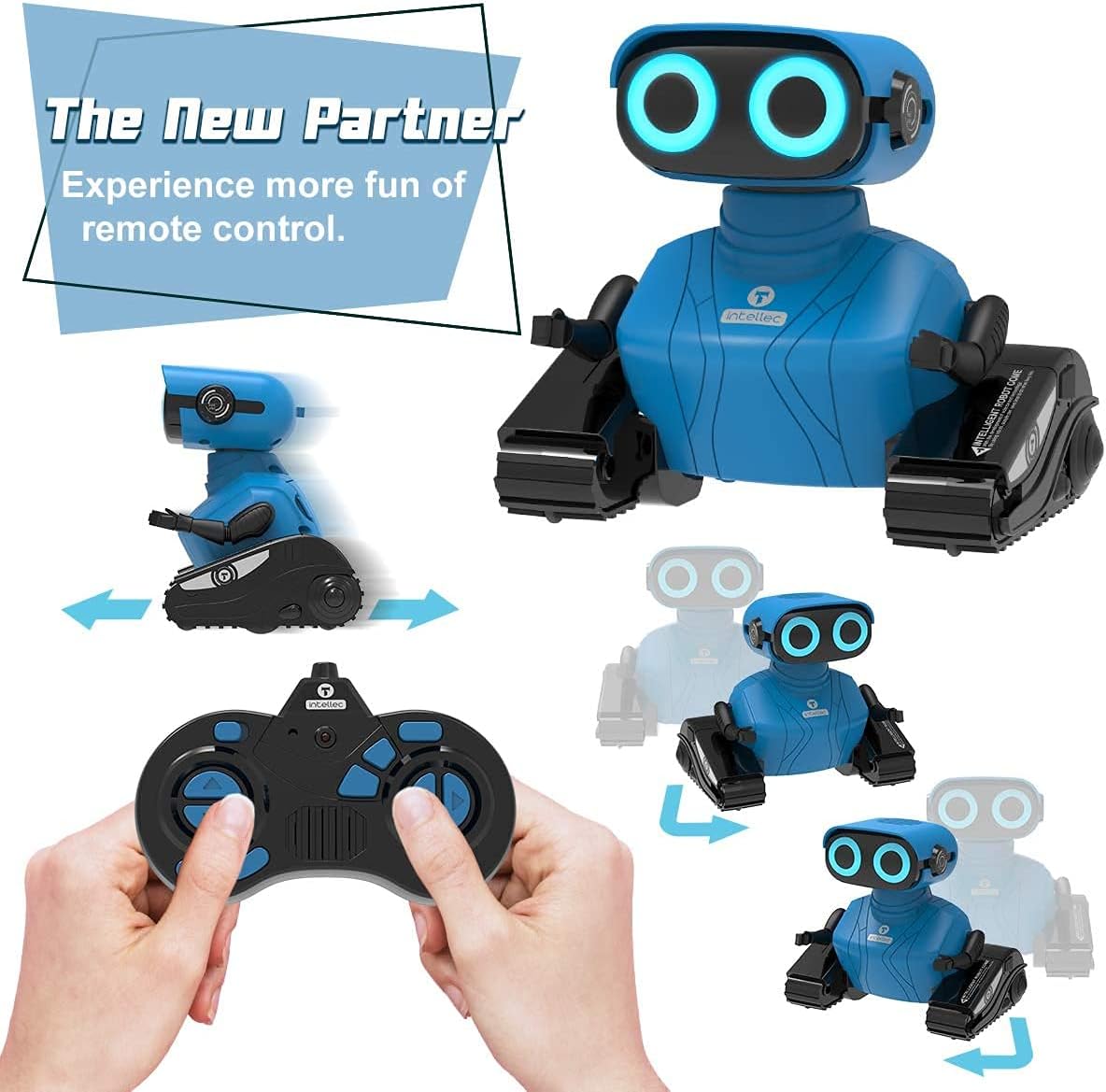 KaeKid Robots for Kids, 2.4Ghz Remote Control Robot Toys with LED Eyes & Flexible Arms, Dance & Sounds, RC Toys for 3 4 5 6 7 8 Year Old Boys Girls (Blue)