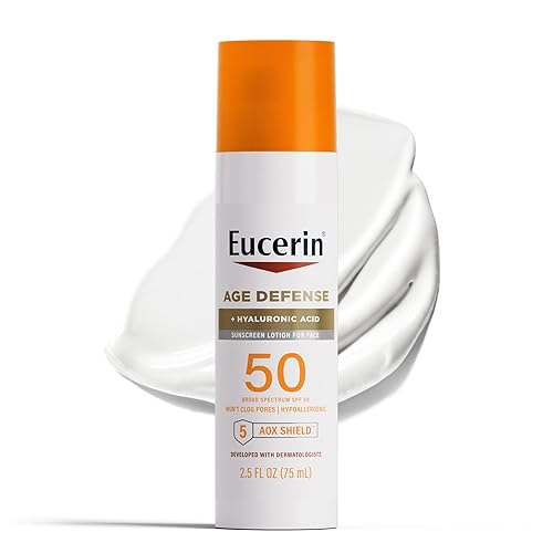 Eucerin Sun Age Defense SPF 50 Face Sunscreen Lotion with Hyaluronic Acid Facial Sunscreen with 5 Antioxidants 25 Fl Oz Bottle disponible en Yaxa Colombia