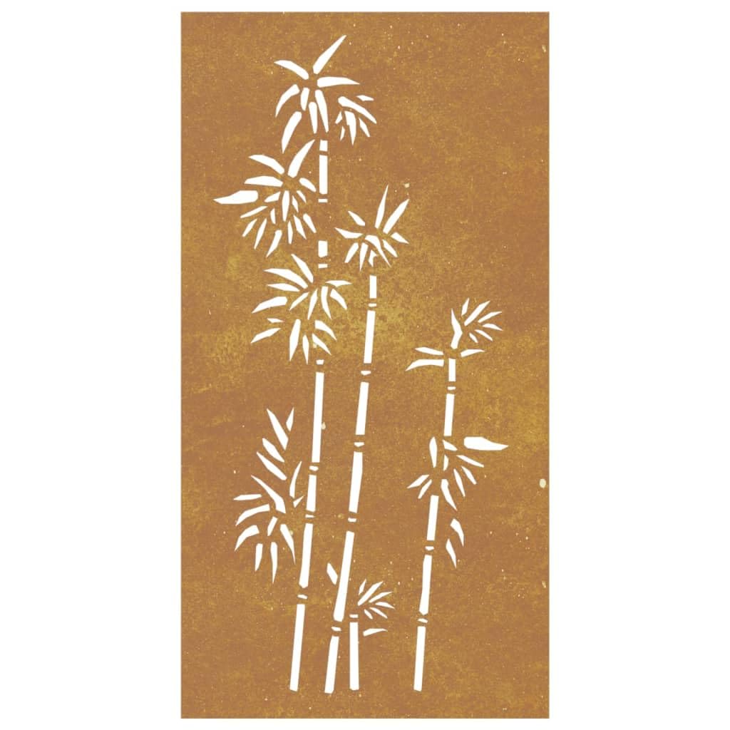 vidaXL Garten-Wanddeko 105x55 cm Cortenstahl Bambus-Design