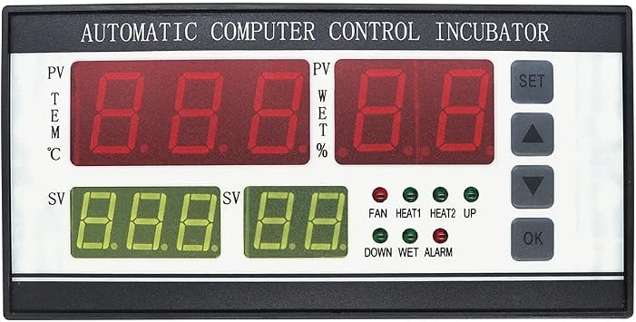 XM-18 Egg Incubator Controller with Temperature Humidity Sensor Probe Thermostat Hygrostat Full Automatic Control with Temperature Humidity Sensor Probe, 220V,110V (-10C - 60C)(16 * 9 * 8CM)