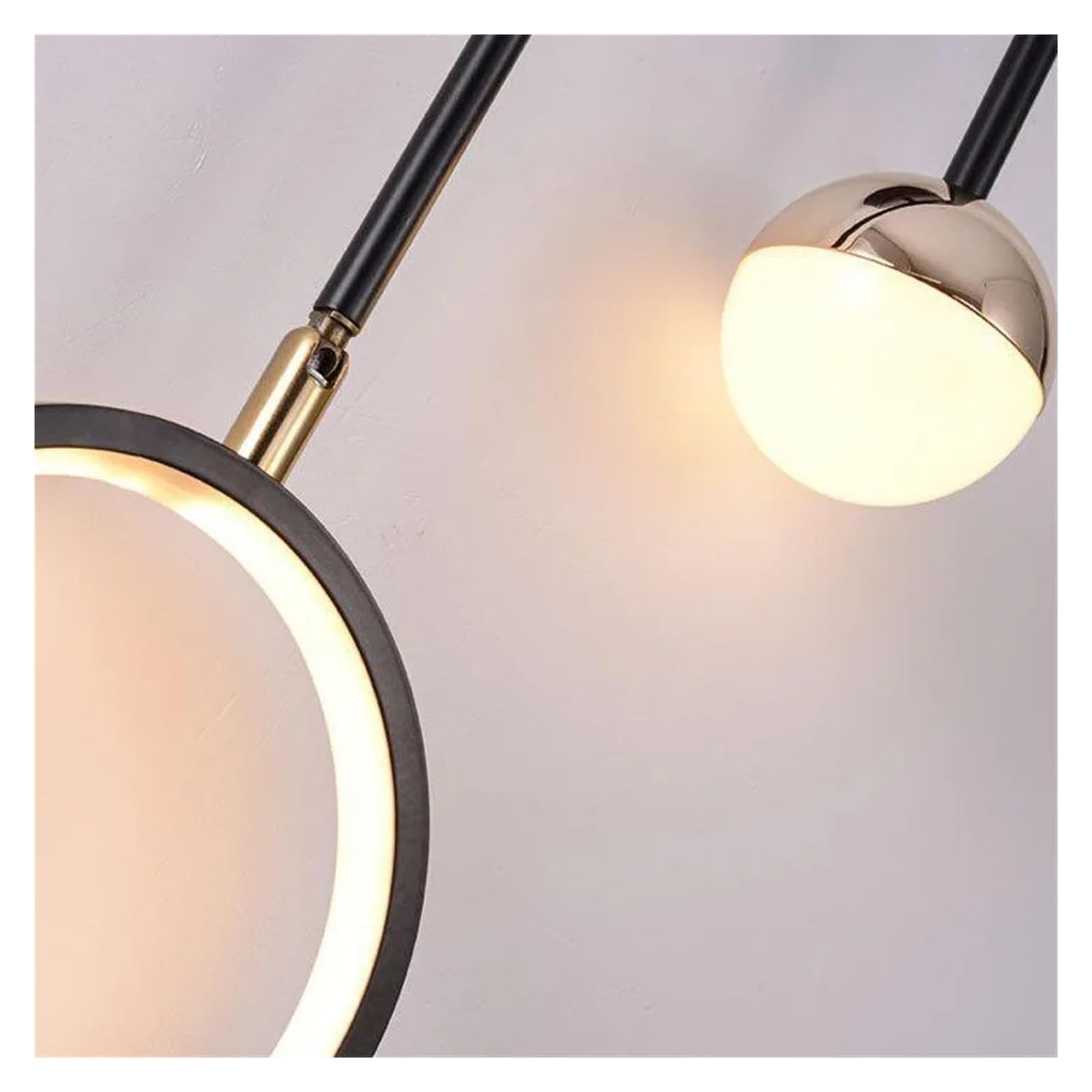 Aplique de Pared Colgante Escandinavo Led de Doble Cabezal con Anillo Y Bola de Cristal para el Hogar: Lámparas de Mesita de Noche para Sala de Estar Y Dormitorio, Lámpara de Techo./un Color/Bien