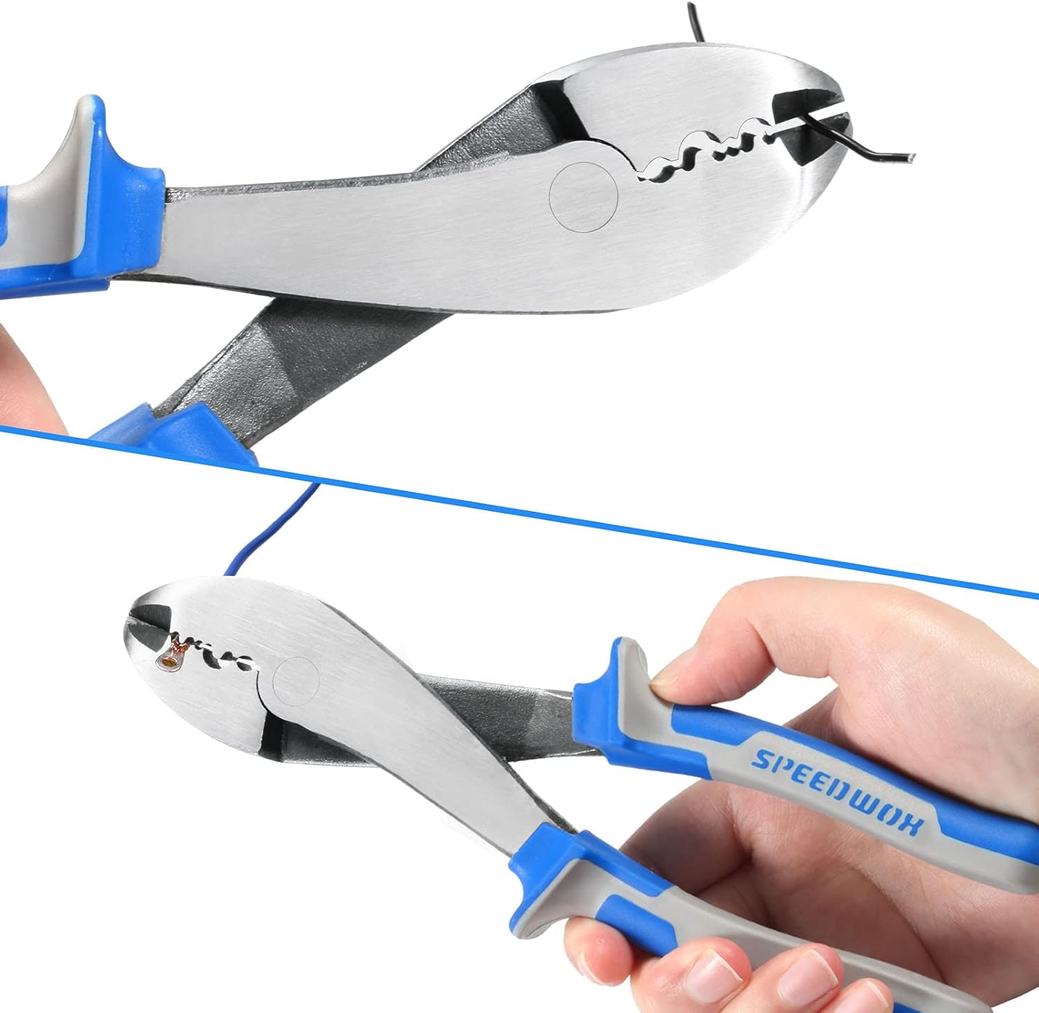 SPEEDWOX Electrical Pliers, 8-Inch Terminal Crimp Pliers with Wire Cutter, Wire Crimper Cutting Tool for insulated and non-insulated terminals and connectors