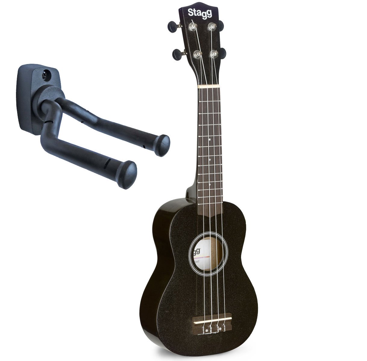 Stagg ukulele sopranowe + uchwyt ścienny keepdrum (czarny)
