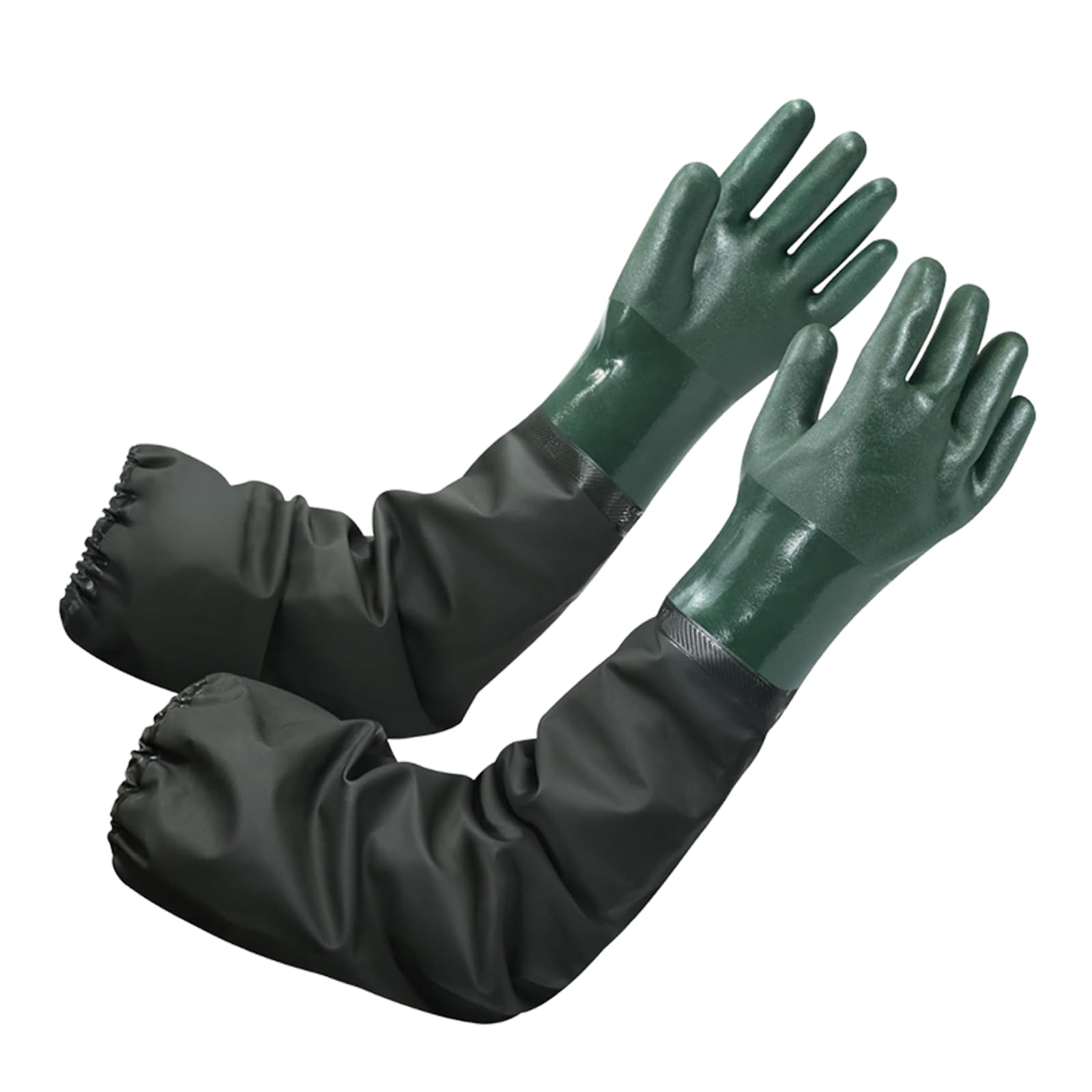 XcnPer Long Rubber Gloves, Pond Gloves, Long Arm Waterproof Gloves, Chemical Resistant, 70cm/27.5in