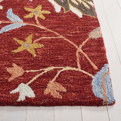 Tapete decorativo rectangular rojo y naranja 5x8 ft miniatura 4