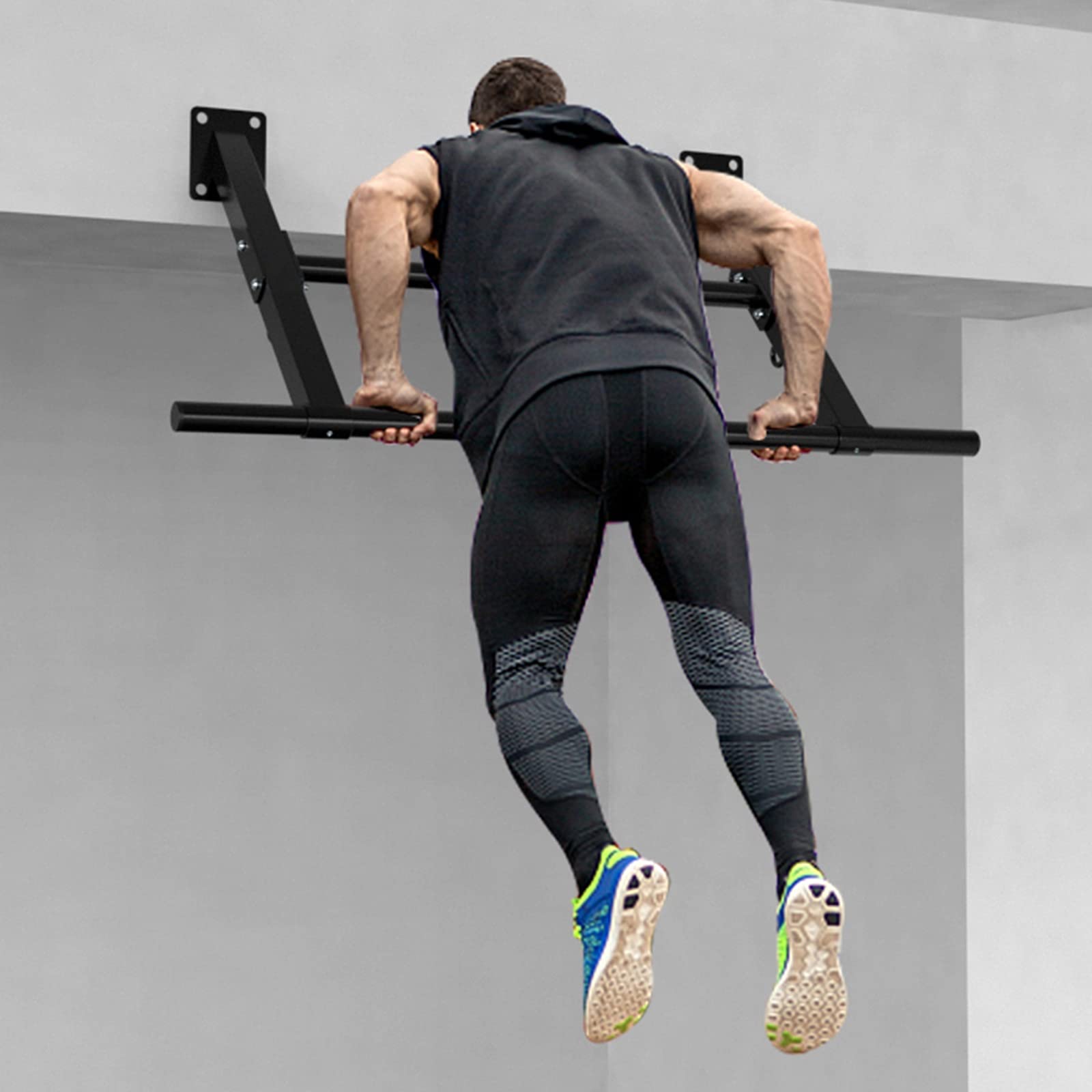 Ścienny drążek do ciągnięcia, bezpieczny i stabilny stalowy drążek do fitnessu, sprzęt do zawieszenia z paskiem oporowym do wychylania worka z piaskiem, maksymalne obciążenie