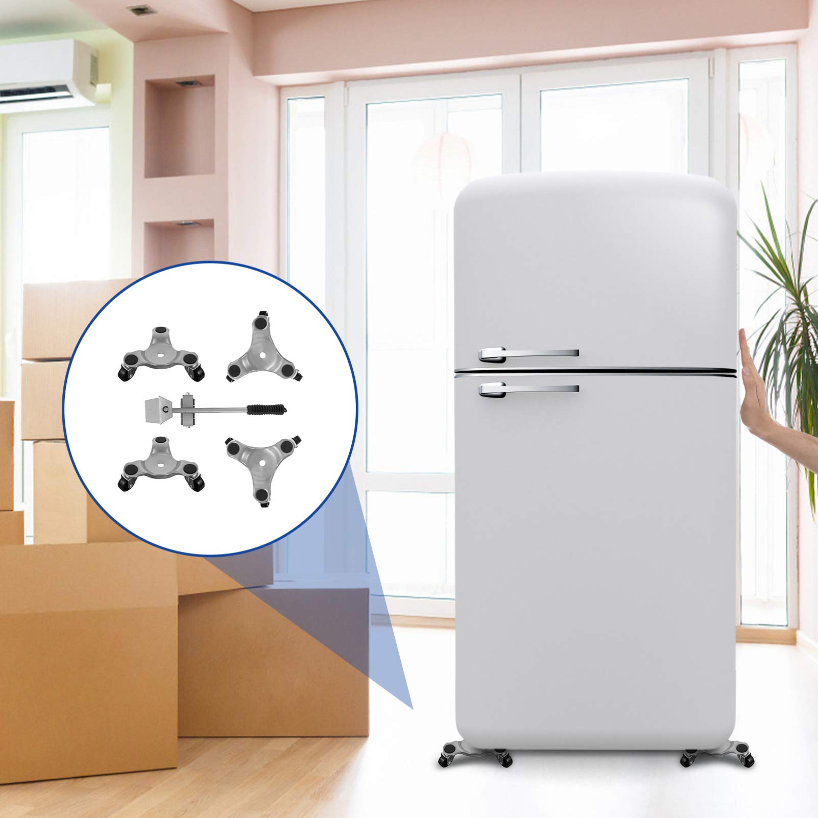 Gadpiparty 5pezzi Sollevatore Per Mobili Pesanti Kit Di Trasloco Con Rulli Scorrevoli e Asta Di Sollevamento Set Di Strumenti Per Traslochi Per Casa e Ufficio Per Spostare Mobili Senza Fatica