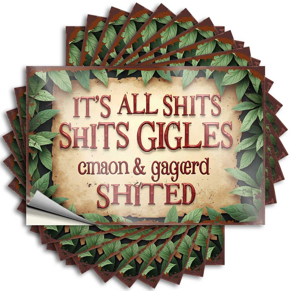 Sticker Holiday Peel and Stick - Jungle Adventure: It's All Shits, Shits Gigles! Bumper Encouraging Waterproof Vinyl for Darts(8X12CM)