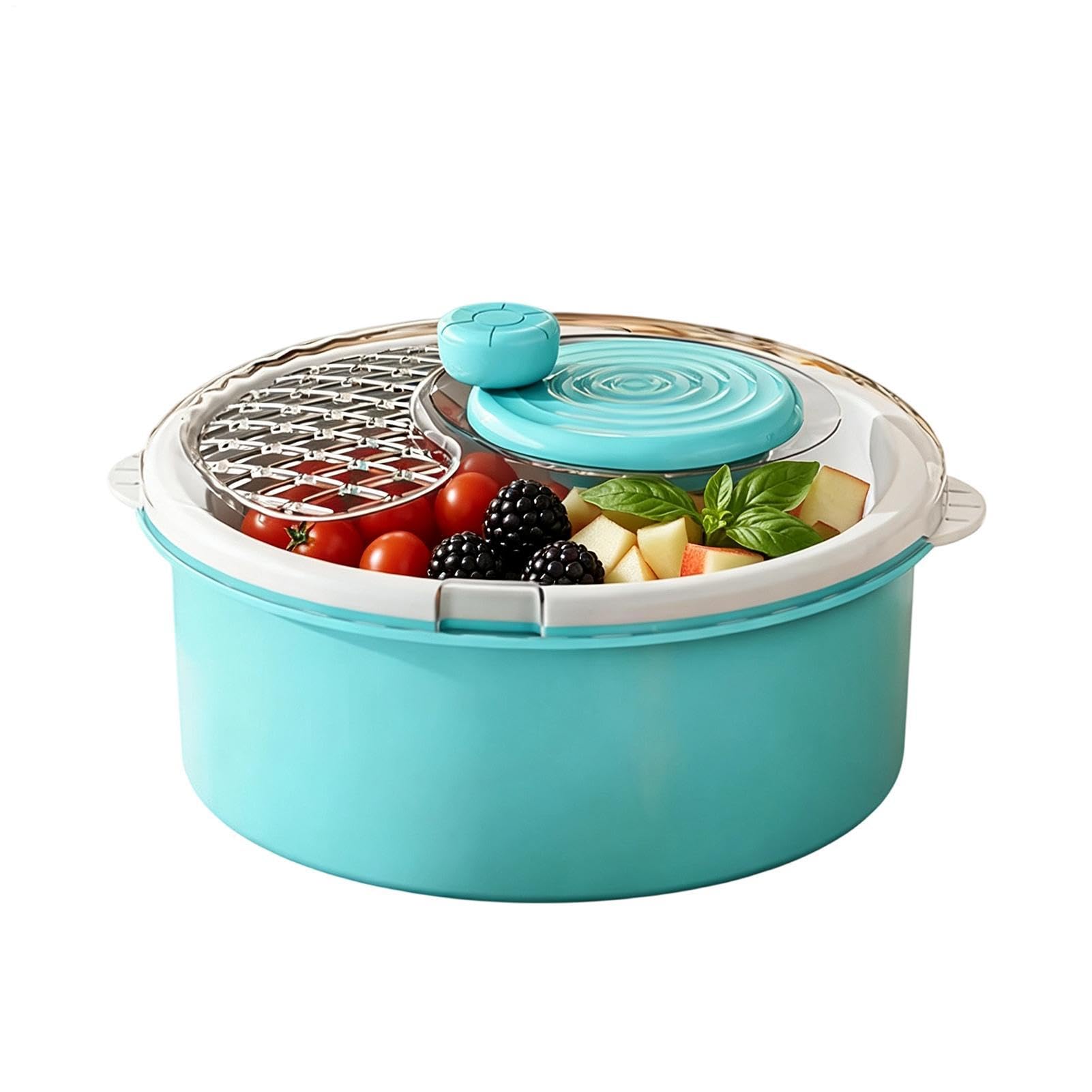 Gran centrifugadora de ensaladas Bol Manual Multiusos Gran Capacidad | Limpiador Alimenticio y Secador de Ensaladas Para bayas lechuga alimentos grano hogar cocina