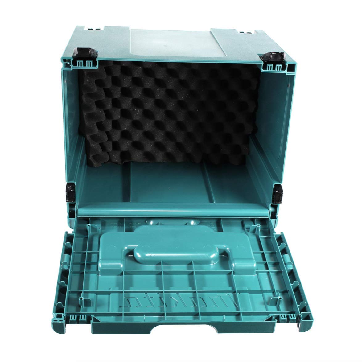 Makita MAKPAC 4 - Maletín de sistema con inserto universal para herramientas Makita de 18 V con batería, destornillador, sierra, lijadora