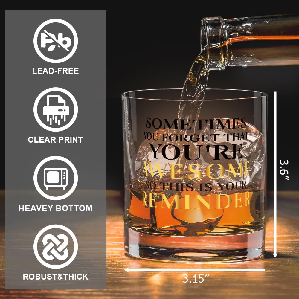 Fatbaby Inspirational Whiskey Glasses Gifts For Men Husband,Encouragement Birthday Father’s Day Thanksgiving Christmas Thank You Gifts For Dad Son Brother Grandpa Uncle Old Fashioned Wine Glass 10 OZ - Image 4