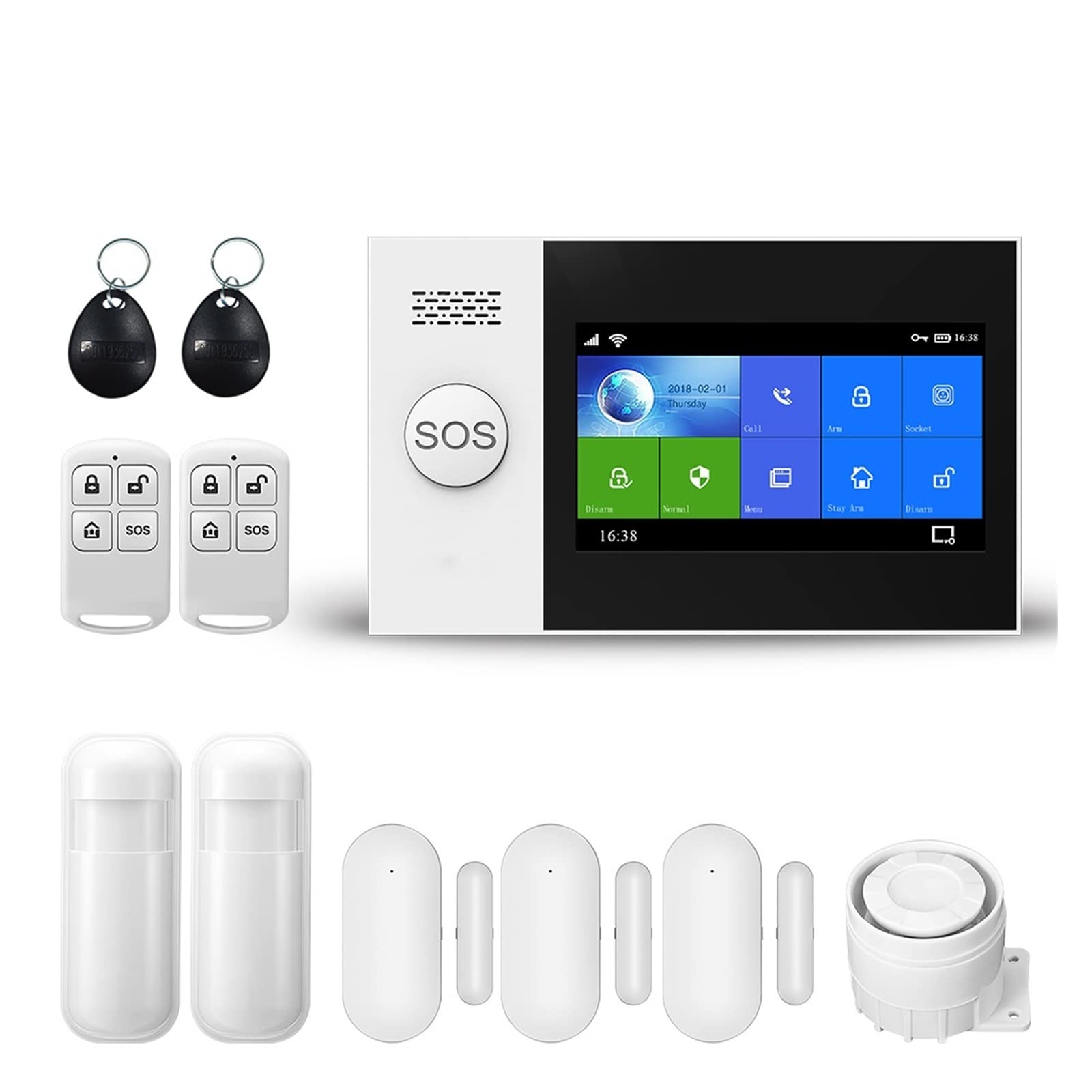 Bezpieczeństwo w domu DIY System alarmowy, PG-107 Tuya Wireless Home WiFi GSM Bezpieczeństwo domowe z systemem czujnika czujnika detektora ruchu App Kontroluj głos wsparcia Zestaw alarmu antywłamaniow