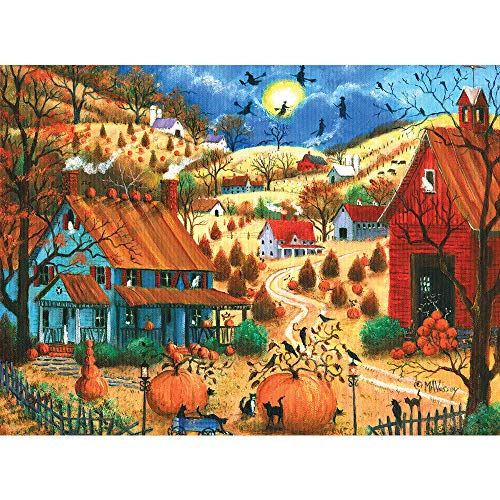 Rompecabezas de 1000 piezas para adultos Bits and Pieces: Gran Concurso de Calabazas | Rompecabezas de 20" x 27" con tema de Halloween y calabazas en granja, hecho de cartón reciclado y colores brillantes, sin ajustes falsos miniatura 2